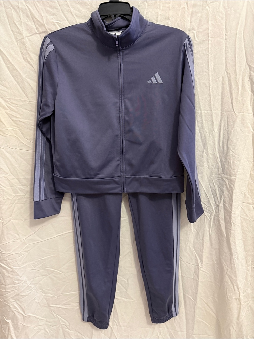 NWT Adidas Lavender Purple Tracksuit Jacket and Pants Size Girl’s Large